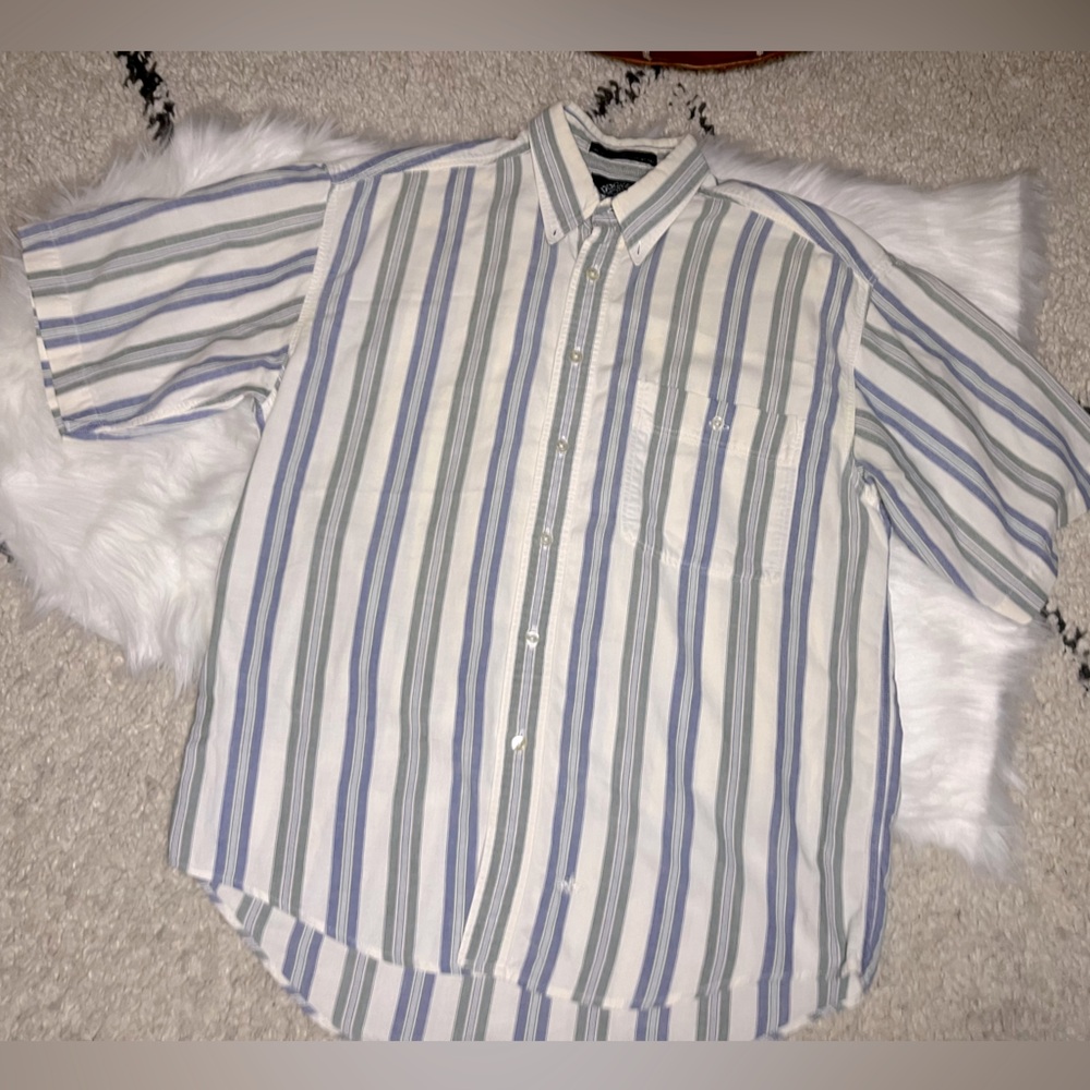 80’s Vintage men’s Docker’s polo, vertical multi color stripes